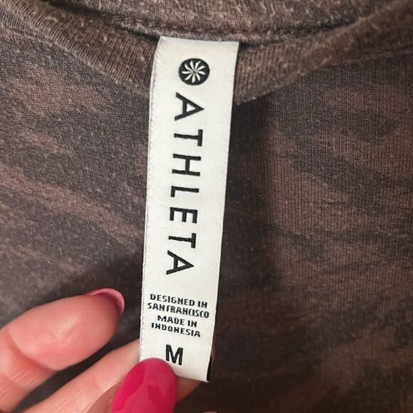 Athleta Brown Swirl Print Pullover Sweatshirt - Picture 3 of 6